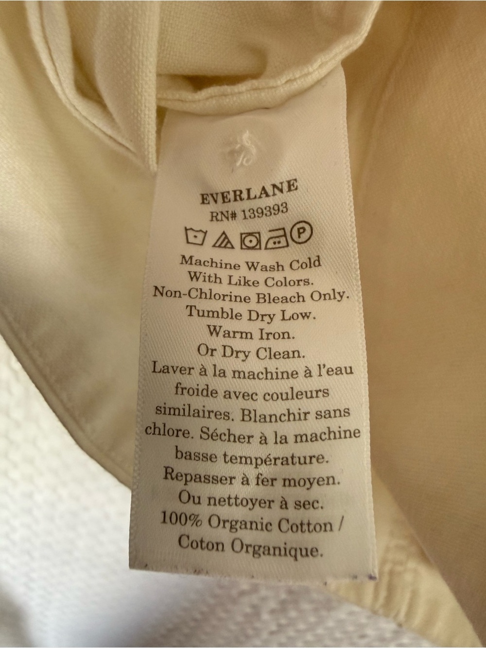 Everlane Ivory Organic Cotton Cropped Utility Shirt Top Size Medium - Picture 5 of 6